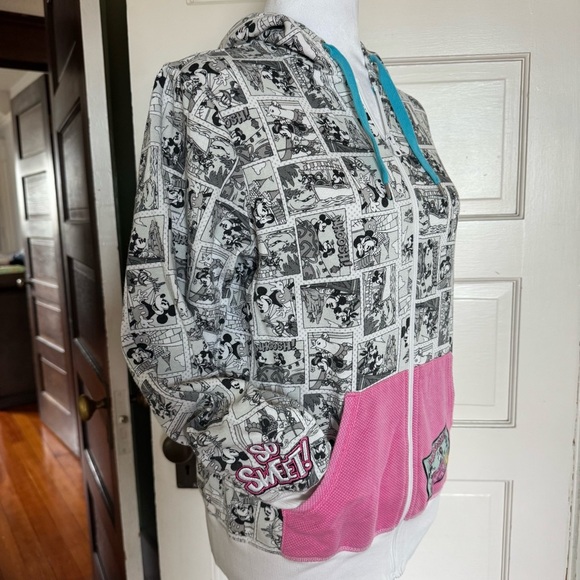 Disney Parks Minnie Mouse Comic-Print Zip Hoodie – Size M - Picture 3 of 9
